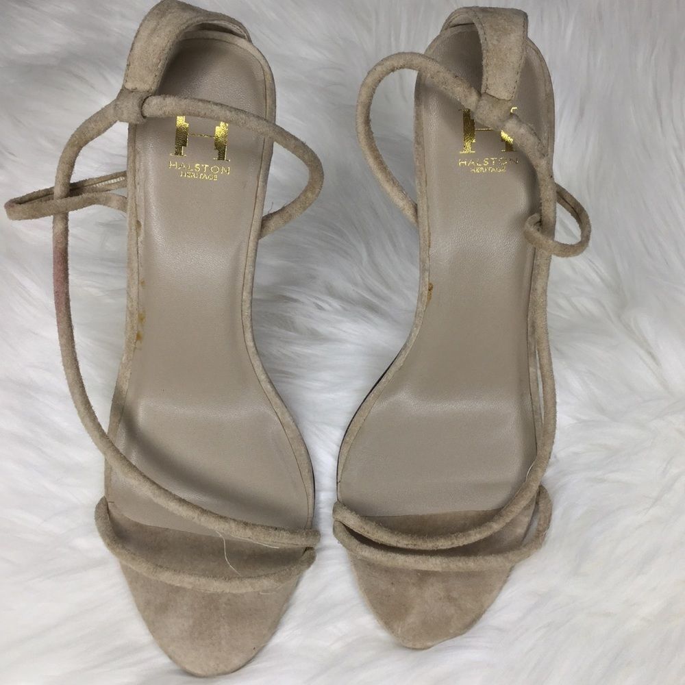 Halston Amy suede heels